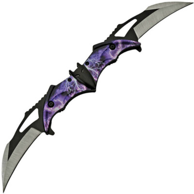 New China Made Bat Double Linerlock Purple 300516