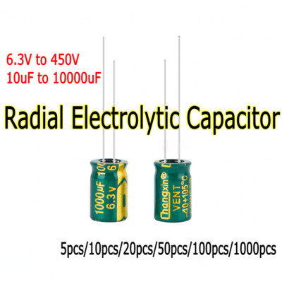 20/50/100/1000pcs 6.3V~450V High Frequency LOW ESR Radial Electrolytic Capacitor