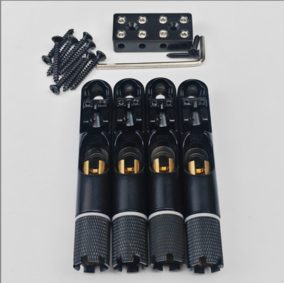 Guyker 4 Pieces Single String Fan Bass Bridge   Headless Fixed Fanned Bridges 