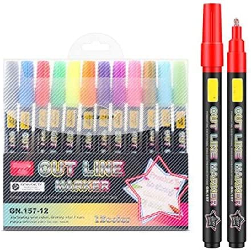 ,super Squiggles Outline Markers, Outline Metallic Markers D