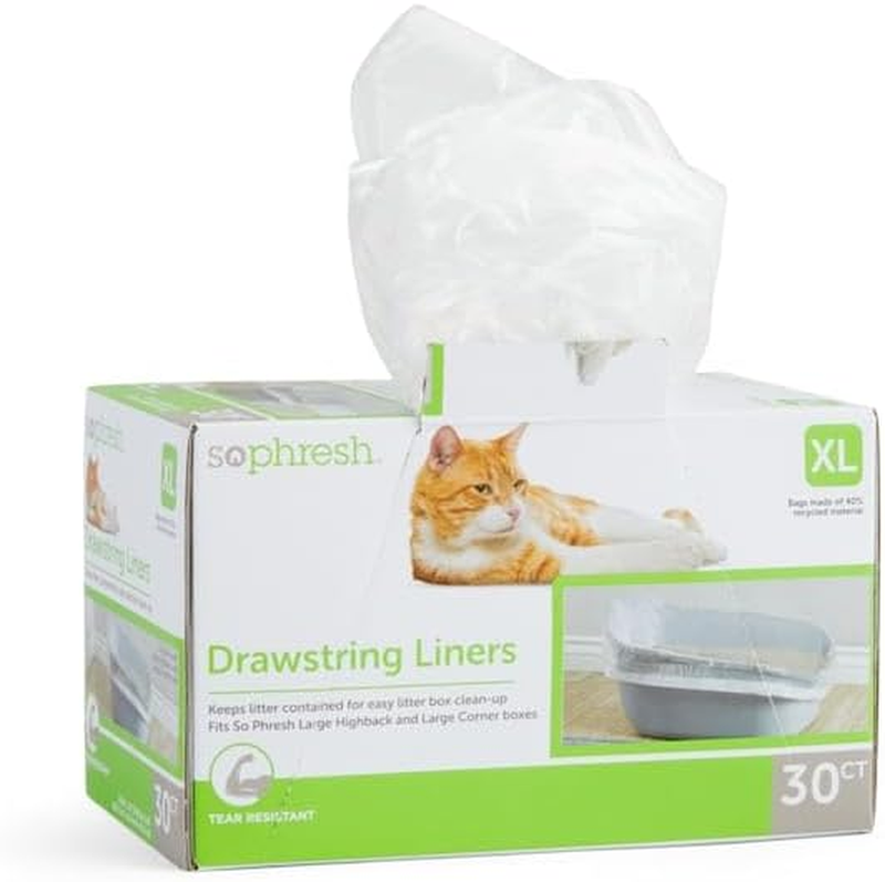 Drawstring Liners for Highback Boxes for Cats, 43" L X 21.25" W, Count of 30