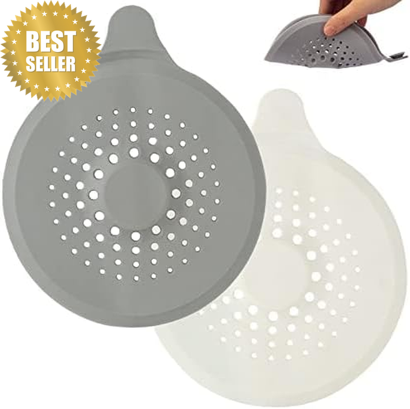 (2 Pack) Hair Catcher for Shower Drain with Strong Suction Cup, Silicone Sink St