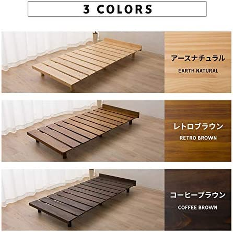 Wood Slatted Floor Bed Frame OSMOS Twin for Japanese Futon Mattress Solid Pine (