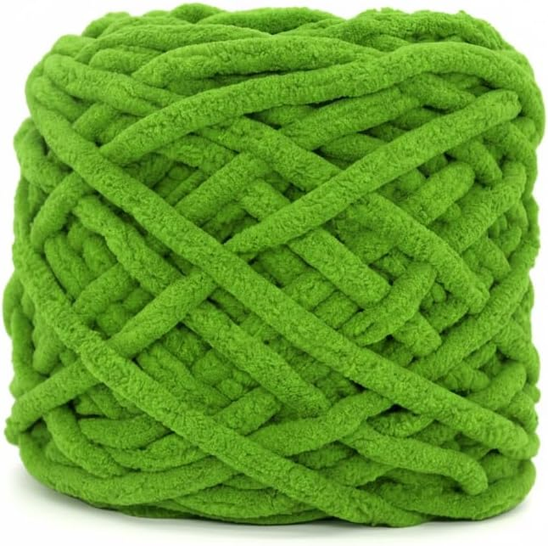 Fluffy Chunky Chenille Yarn for Crocheting and Knitting, Soft Velvet Plush Yarn