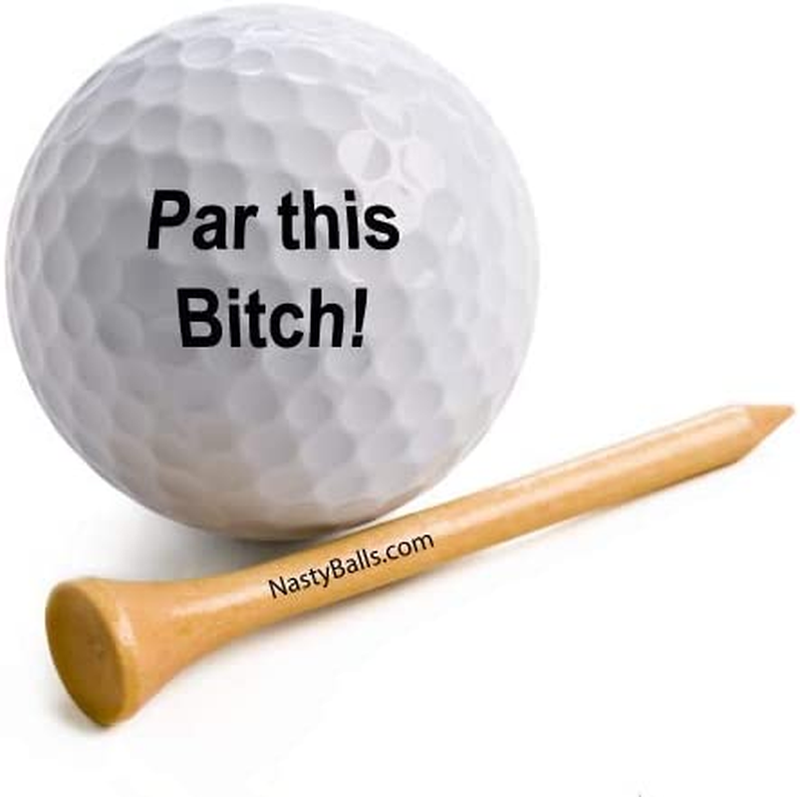 Funny, Slightly Naughty Personal Messages Printed on Sleeve of 3 Golf Balls | Ma