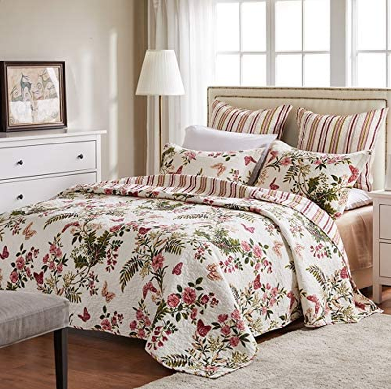 Greenland Home Butterflies Quilt Set, Queen, Multi