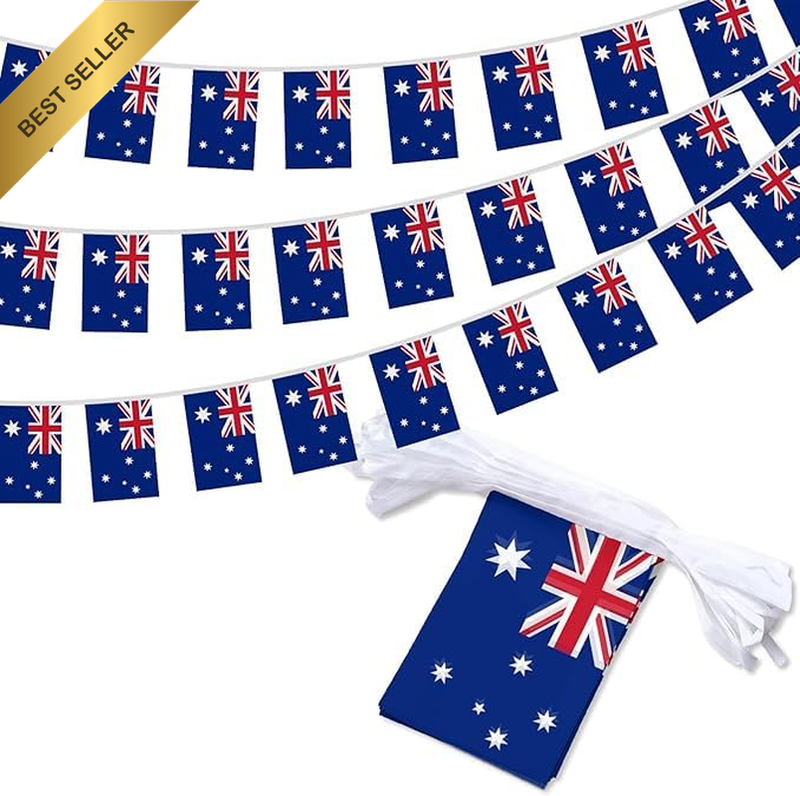 20Pcs Australia Flag Bunting,14 X 21 Cm Polyester Australian String Flags | Reus