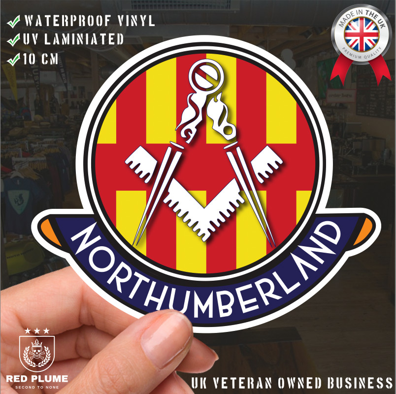 Northumberland Masonic Car Sticker | UV Laminated - Picture 1 of 4