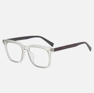 Men Women TR90 Square Blue Light Blocking Reading Glasses Imitation Wood Glasses
