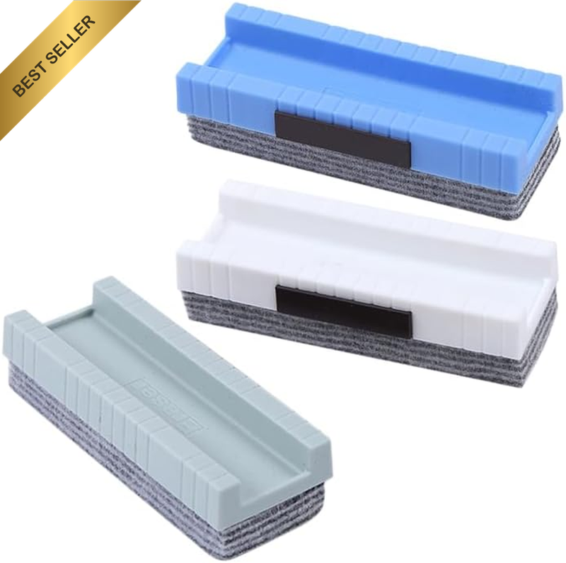 3-Pack Chalkboard Erasers Felt Dustless Chalk Eraser with Groove Handle for Blac
