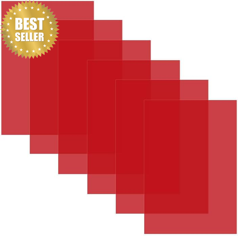 6 PCS A4 Colored Plastic Sheets, Transparent PVC Film for DIY Craft, Scrapbookin