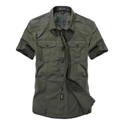 ADDICT military cargo shirt カーキ　XL Amazon.com: Generic Retro Male Cargo Shirt Jacket Khaki
