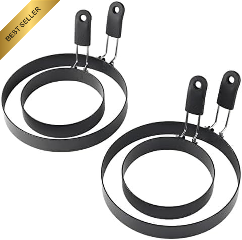 Egg Rings 2 Pack Large 6 Inch Pancake Mold 2 Pack 3.5 Inch Stainless Steel Nonst
