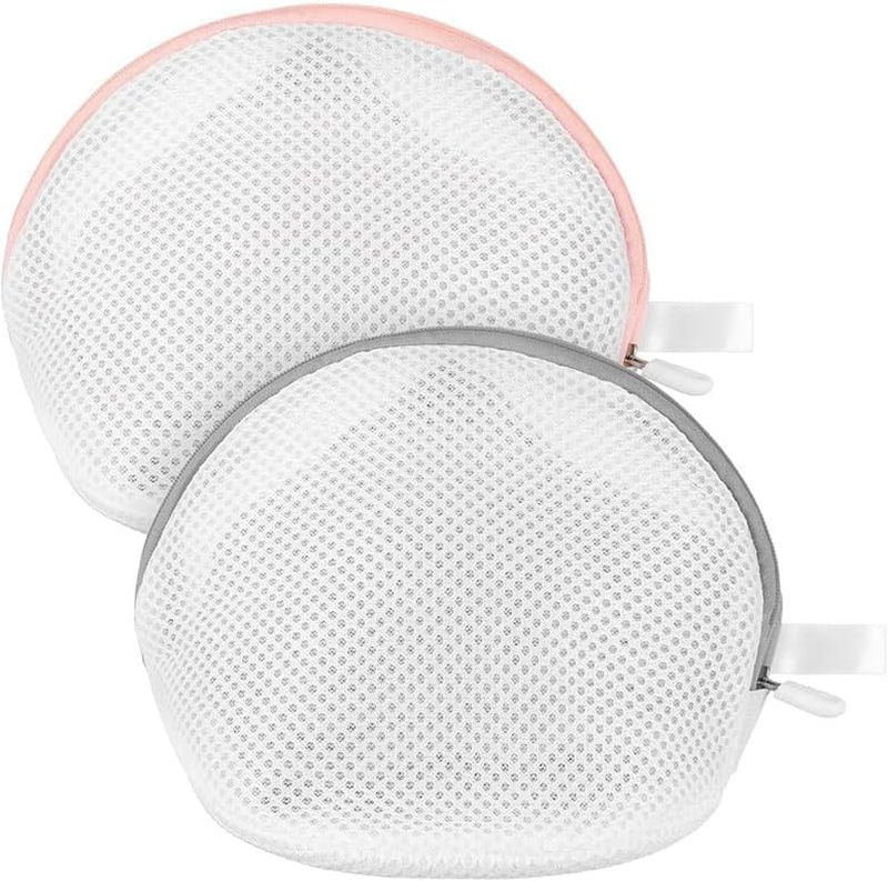 2Pcs Semicircle Laundry Mesh Wash Lingerie Underwear Brassiere Washing Bags with
