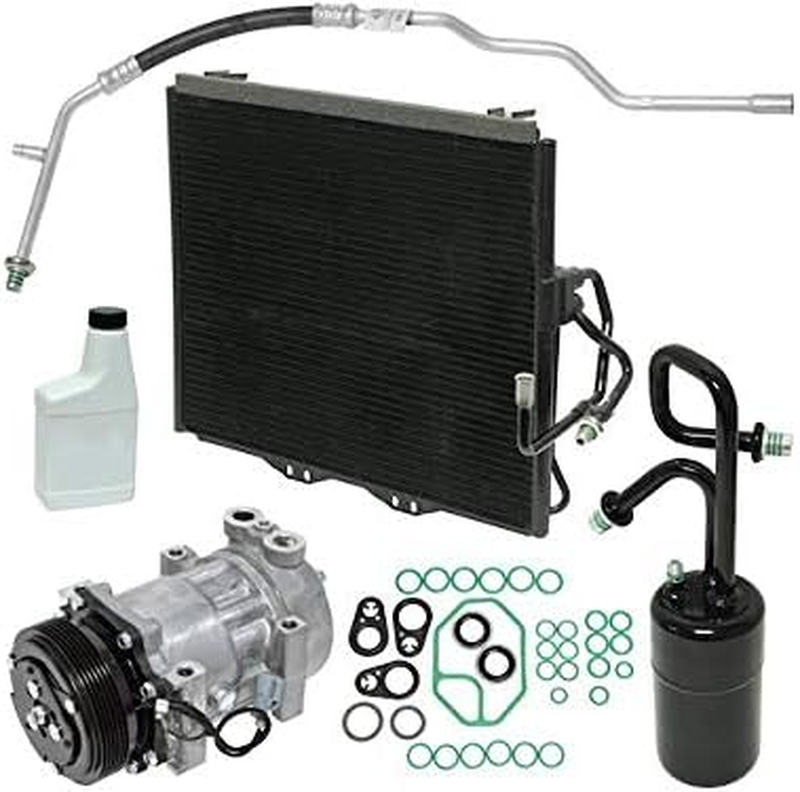 A/C Compressor Kit with Hose Assembly Compatible with 1997-1998 Jeep Wrangler