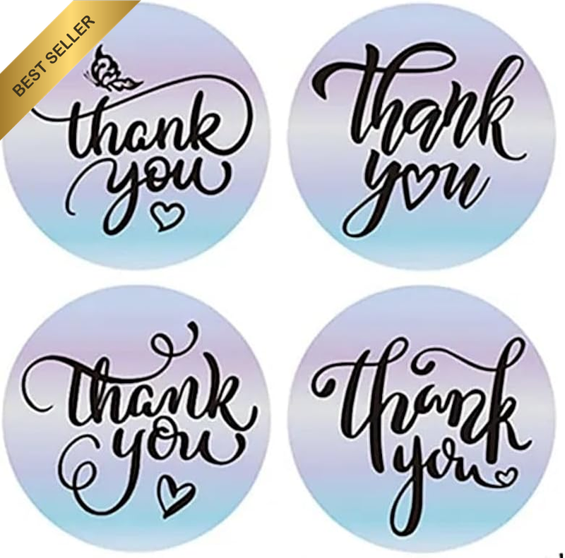 Thank You Stickers X 50 round Craft Labels Business Seals Party Gift Favours