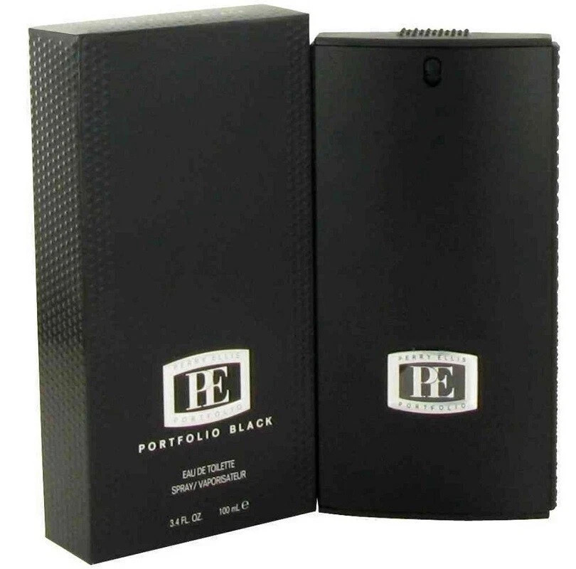 Portfolio Black by Perry Ellis For Men Eau de Toilette Spray 3.4 oz.