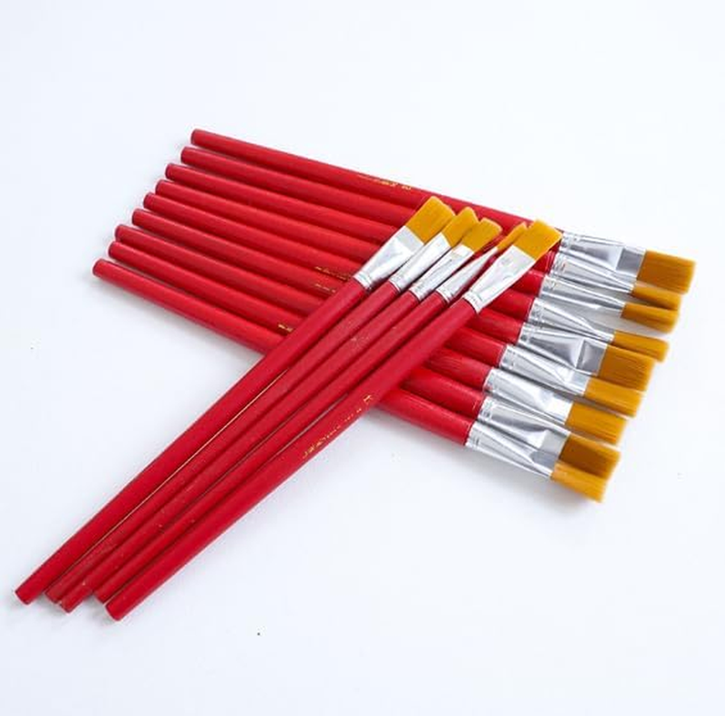 Flat Paint Brushes, 14 Pcs Nylon Hair Brushes for Watercolor Oil, Acrylic, Face