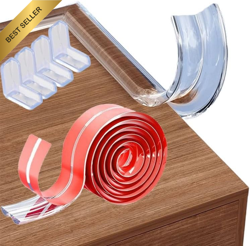 Baby Corner Protector (10FT + 4 Clear Corner Protectors), Silicone Child Bumper
