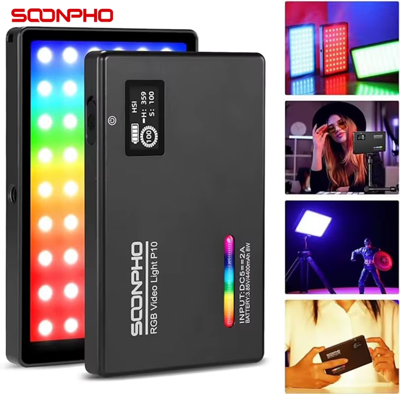P10 LED RGB Video Light Professional CRI 97 Photographic Lighting 2500K-8500K Bi