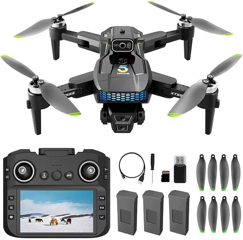 XT555 GPS Drone with 4K EIS Camera for Adults, RC Drone with 4.5