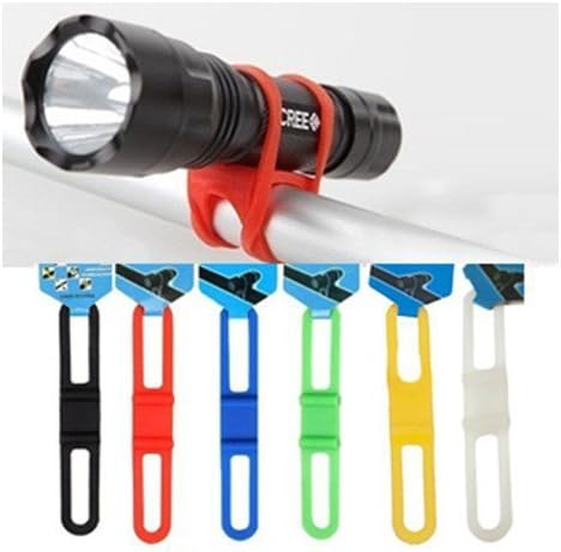 Cycling Bike Bicycle Silicone Band Flash Light Flashlight Phone Strap Tie Ribbon