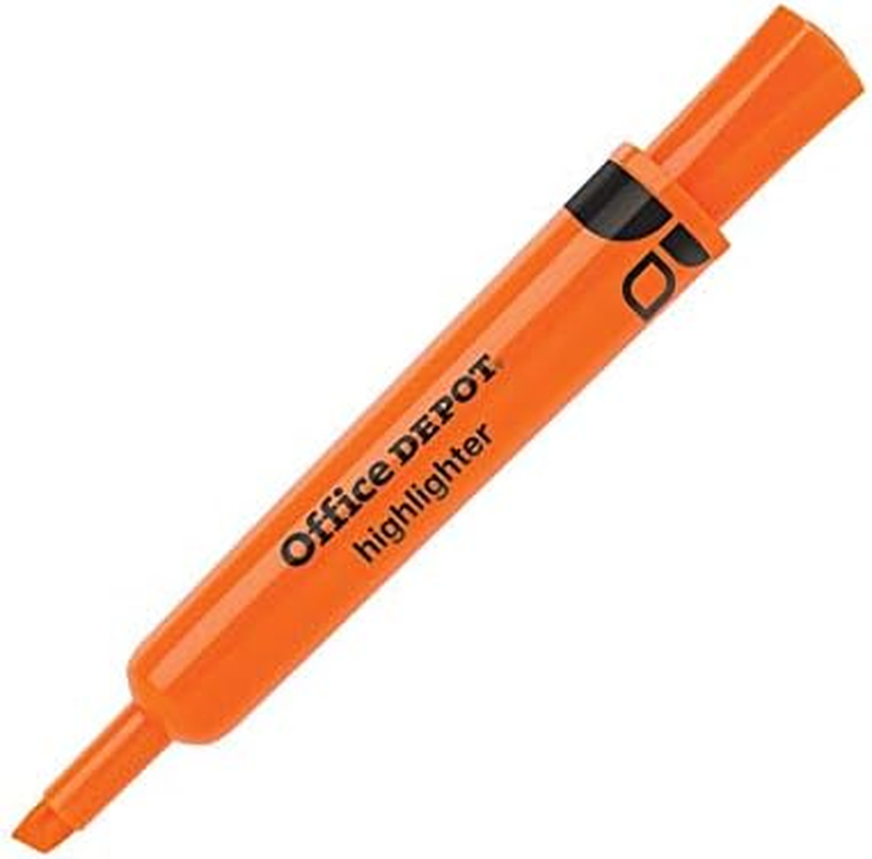 Chisel-Tip Highlighter, 100% Recycled Plastic, Fluorescent Orange, Pack of 12, O