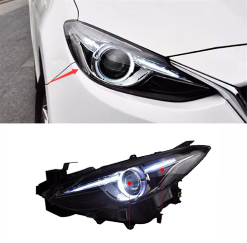 ABS Plastic Exterior Front LED laser lens headlight For Mazda 3