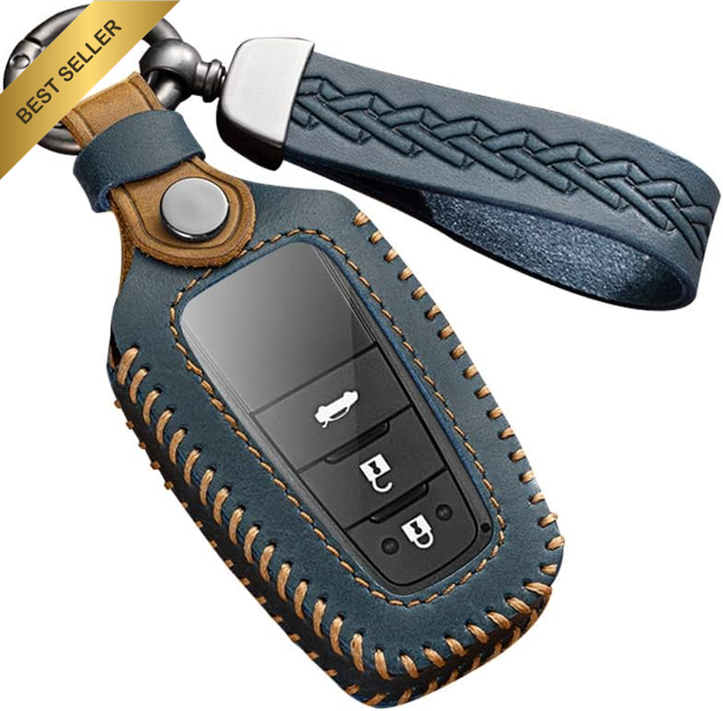 Leather Car Key Fob Cover Fit for Toyota Camry RAV4 Avalon C-HR Prius Corolla 20