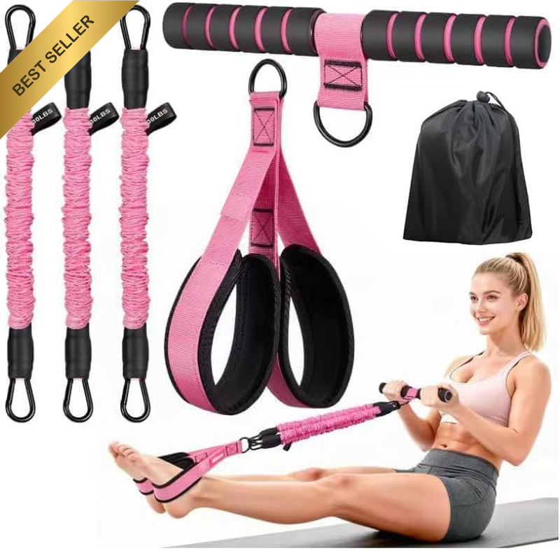 Upgraded Multifunction Pedal Resistance Band with Handle, 3 Tube Adjustable Resi