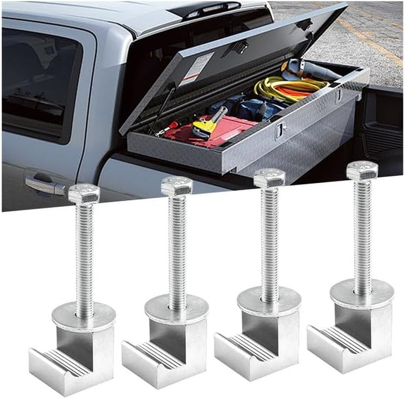 4PCS Truck Toolbox Mounting Kit J-Hook Clamps No-Drill Aluminum