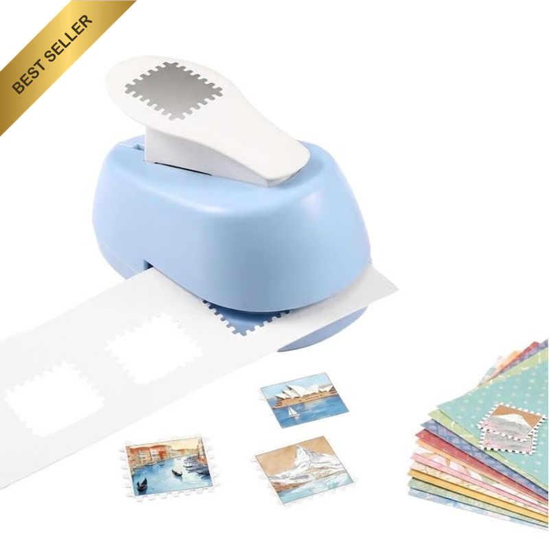 Postage Stamp Paper Punch, 1Pc Scalloped Edge Rectangle Handmade Hole Puncher, P