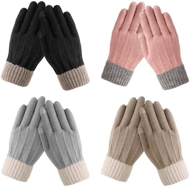 Winter Gloves for Women, 4 Pairs Touchscreen Gloves for Women ...
