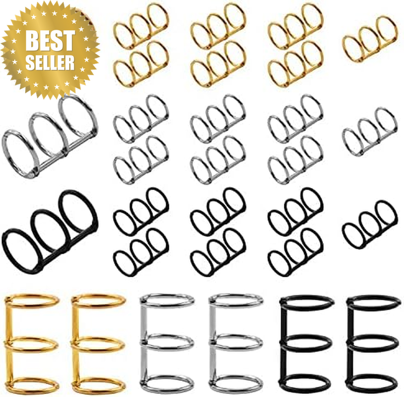 30Pcs 3 Ring Metal Loose Leaf Binders Book Rings 3/4'' Inner Diameter Metal Ring