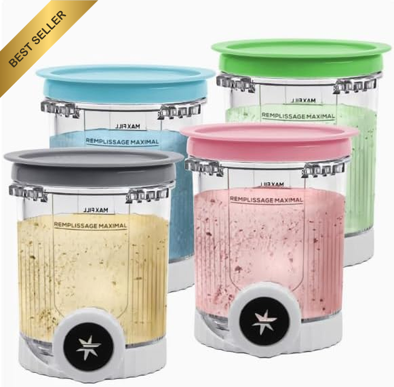 4 Pack Creami Swirl Replacement Pints & Lids - Fits Ninja NC700 NC701 Series, Fo