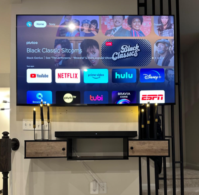 With Power Outlets Wall Mounted Media Console Universal Size