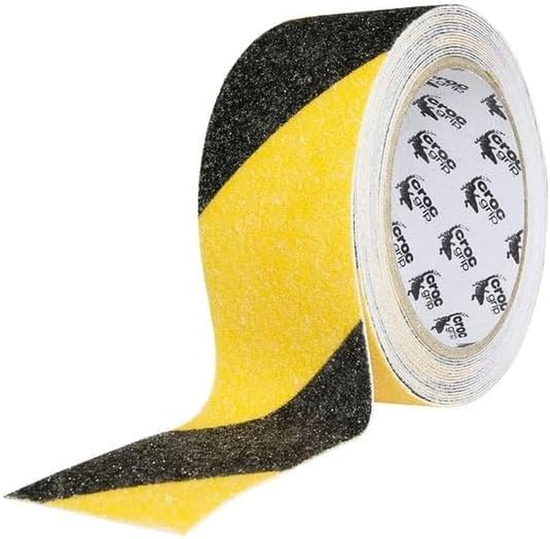 Anti-Slip Tape, Yellow & Black, 5M X 50Mm, Commercial High Grit, P5 Rating Stair