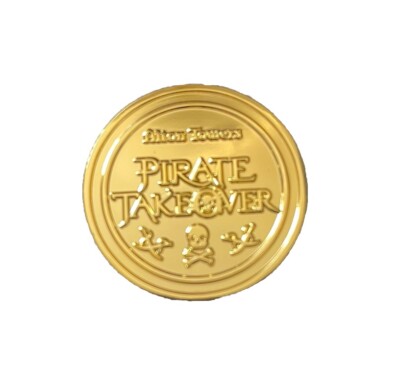 Alton Towers Pirate Takeover Coin:  Gold Colour New