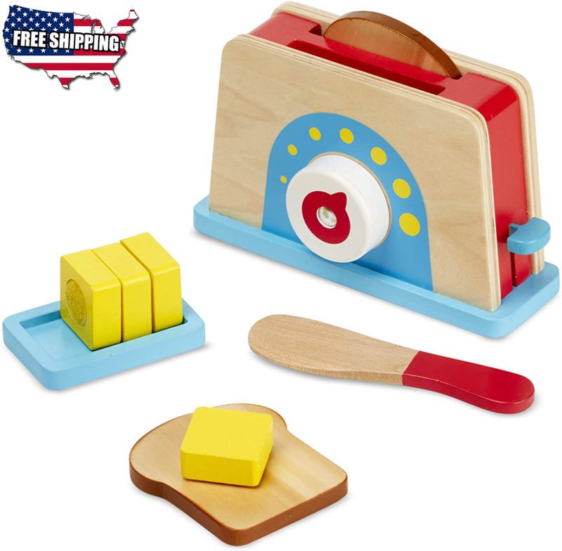 (9 Pcs) - Wooden Play Food And Kitchen Accessories