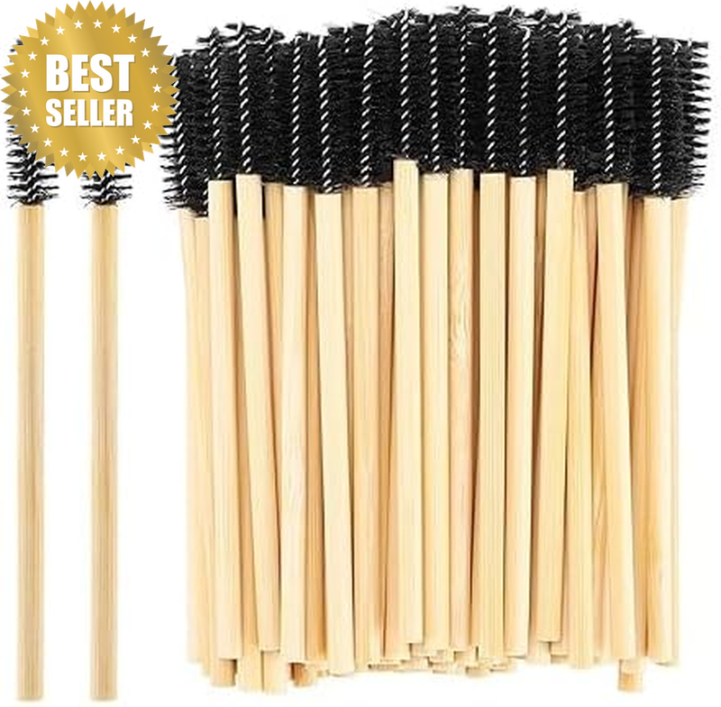 100Pcs Disposable Bamboo Eyebrow Brushes - Eyelash Extension & Mascara Applicato