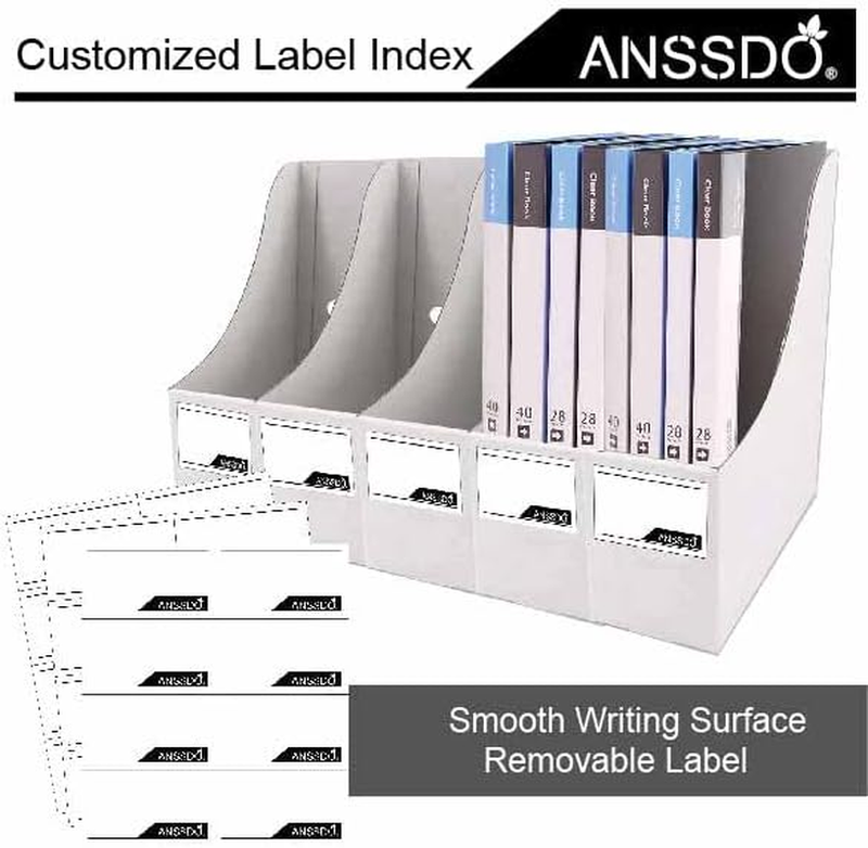 12 Pack White Cardboard Magazine Holder - Premium Magazine File Organizer, Large