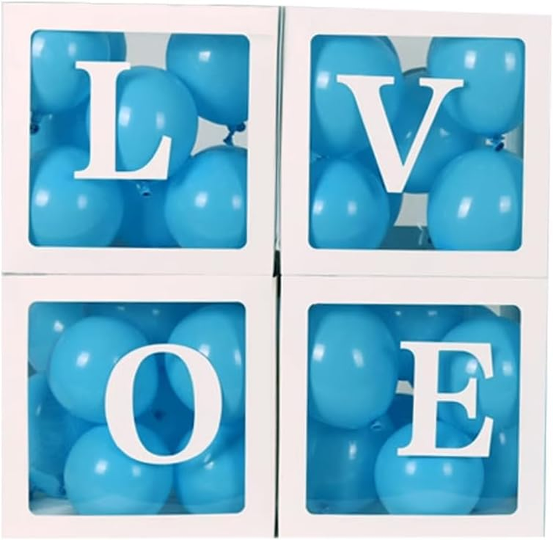 3/4PCS ONE Baby Transparent Balloon Box Girls Boys Shower 1St Birthday Party- Pr