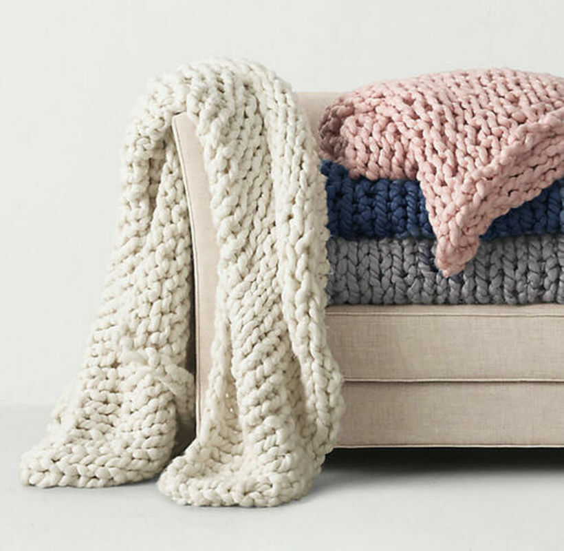 arm knit chunky blanket