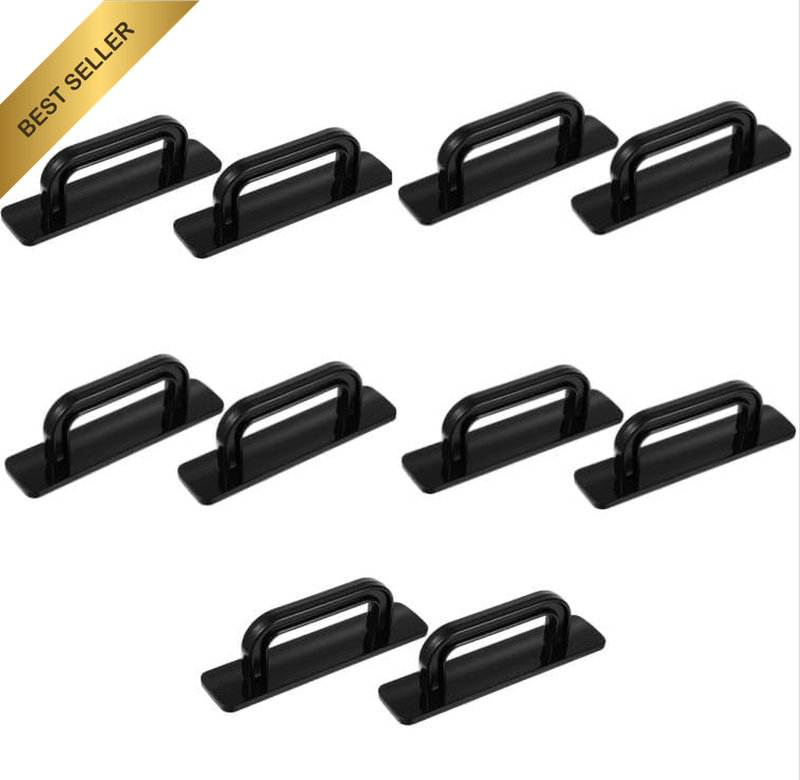 Self-Stick Instant Cabinet Drawer Handles Pulls, 10Pcs Aluminum Kitchen Cabinet