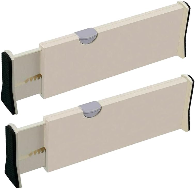 2 Pcs Expandable Drawer Dividers, Adjustable Storage Organizer for Kitchen, Bath