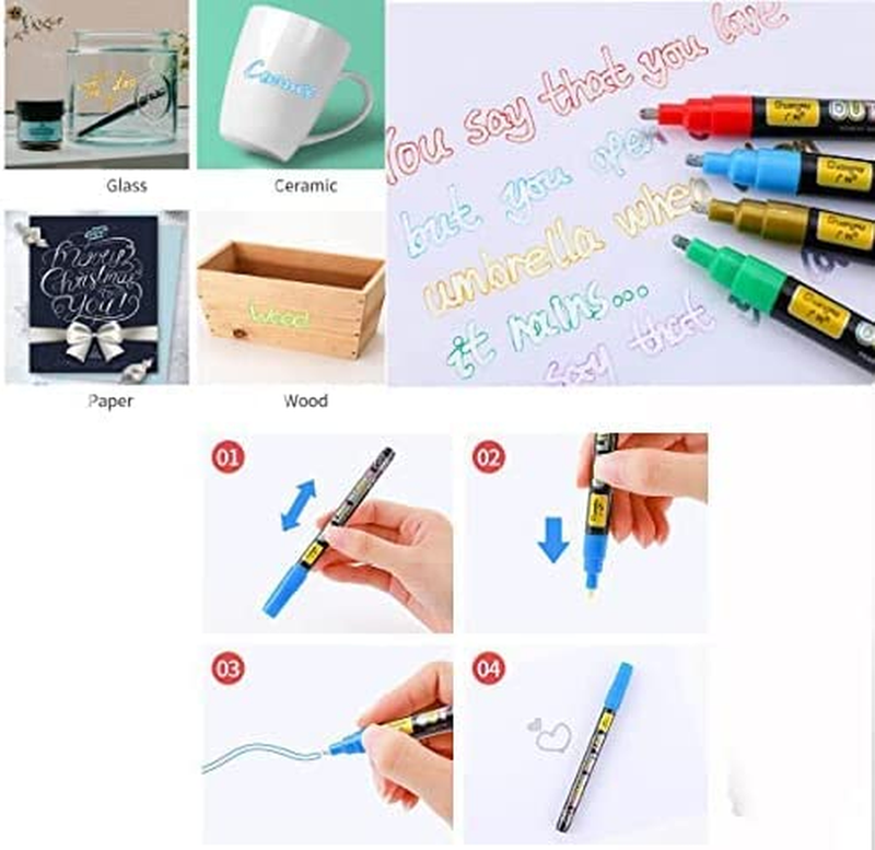 Doodle Markers,Super Squiggles Outline Markers, Outline Metallic Markers Double