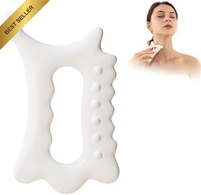 1PCS Ceramic Gua Sha Massage Tool, Advanced Face&Body Guasha Tools Skin Care for