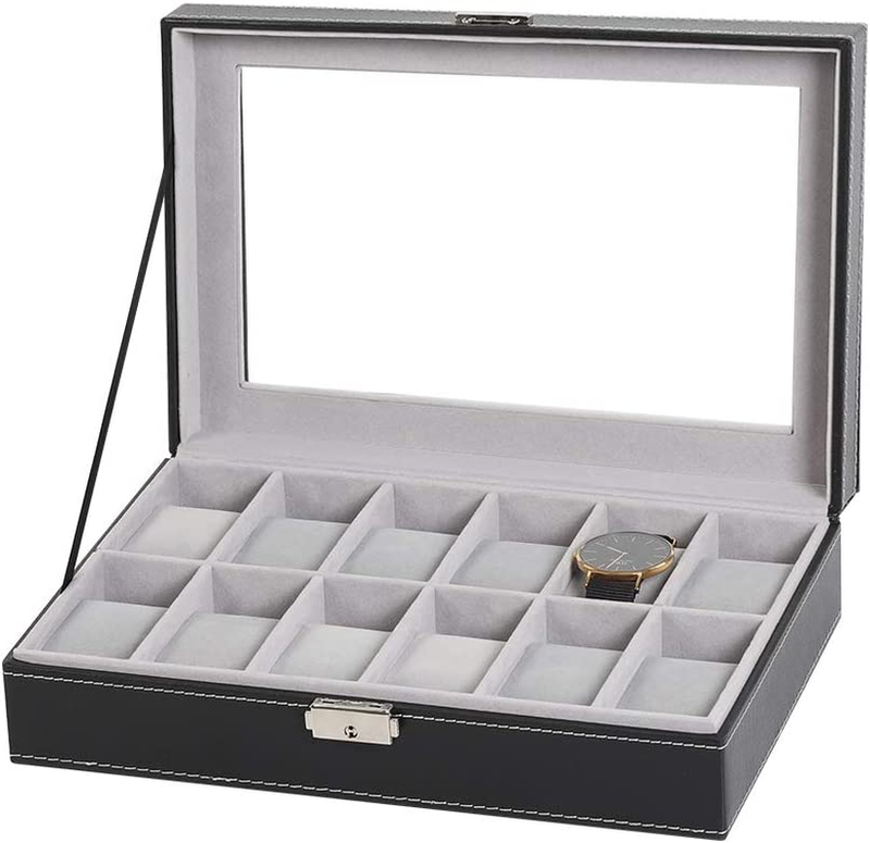 For Men, Valentine Gift For Him 12 Slots Leather Watch Display Case Or