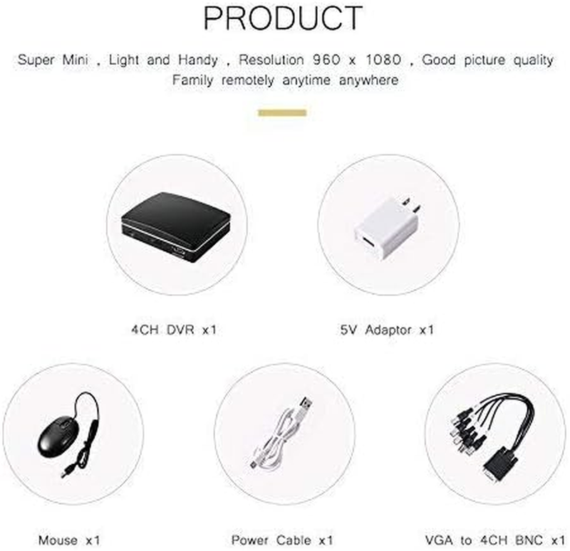 4Ch Mini CCTV Video Recorder, Hybrid DVR/NVR Support 1080P AHD/HD-TVI/HD-CVI/CVB
