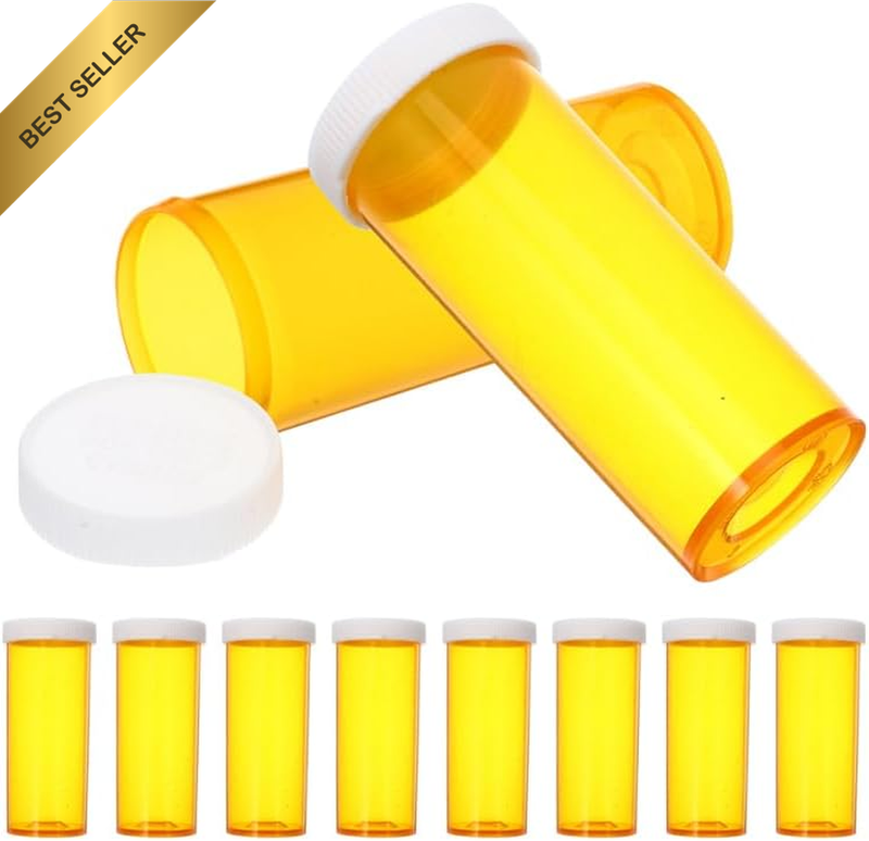 10Pcs Clear Plastic Pill Bottles with Lids, Travel Medication Organizer Compact